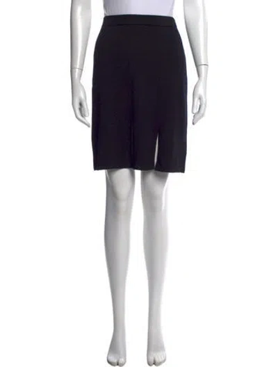Pre-owned St John Mesh Accents Mini Skirt In Black