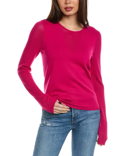 St John Mesh Knit Sweater In Pink