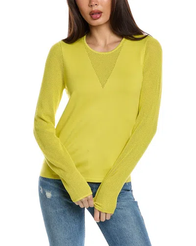 St John Mesh Knit Sweater In Yellow