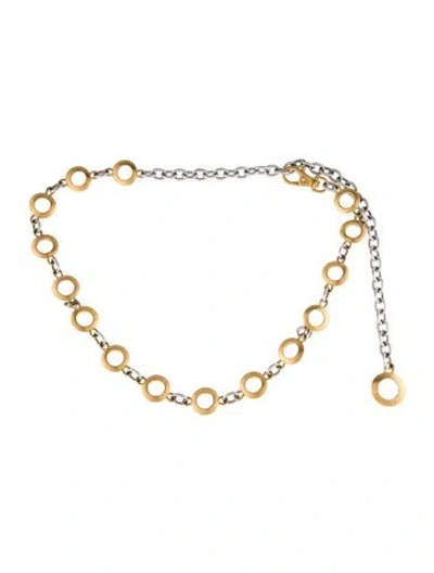 Pre-owned St John Metal Chain-link Accents Waist Belt