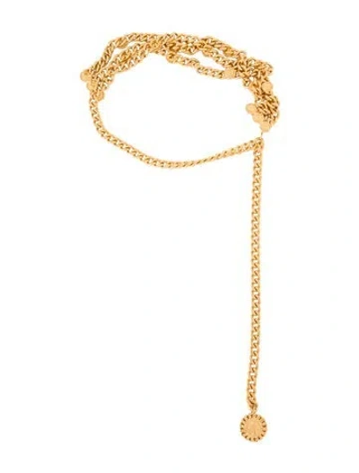 Pre-owned St John Metal Chain-link Accents Waist Belt In Gold