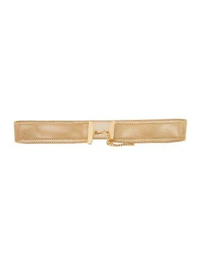 Pre-owned St John Metal Chain-link Belt In Gold