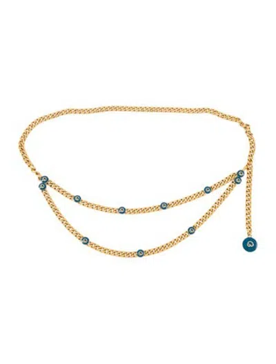 Pre-owned St John Metal Chain-link Belt In Gold