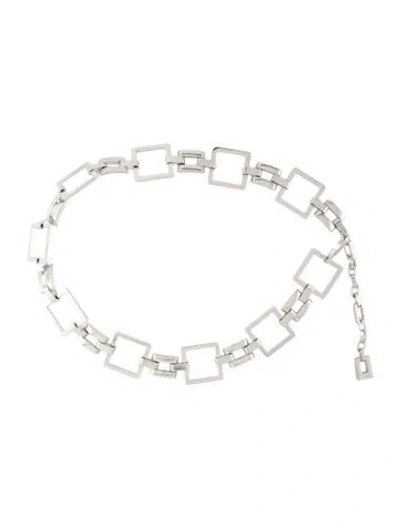 Pre-owned St John Metal Chain-link Belt In Silver
