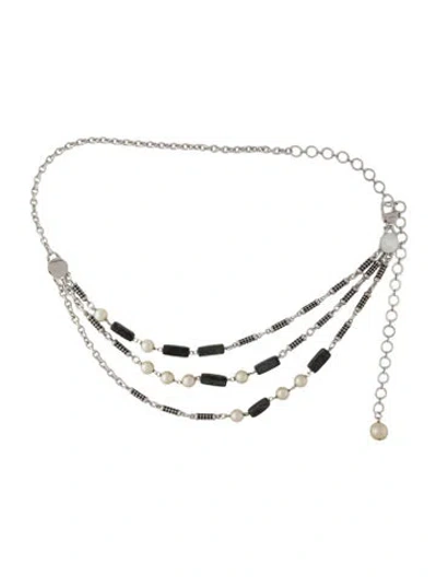 Pre-owned St John Metal Waist Belt In Silver
