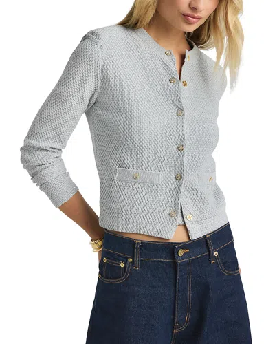 St John Metallic Button Cardigan In Mist