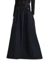 St John Metallic Knit Maxi Skirt In Midnight