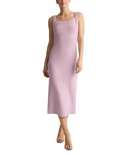 St John Metallic Mouline Knit Midi Dress In Pink