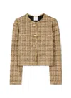 St John Metallic Multi Tweed Jacket In Gold Canyon Multi