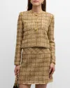 St John Metallic Multi Tweed Jacket In Gold