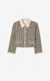 St John Metallic Tweed Collage Jacket In Pkbs
