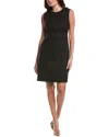 St John St. John Metallic Tweed Mini Dress In Black