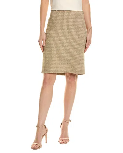 St John Metallic Tweed Skirt In Brown