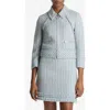 St John St. John Collection Metallic Tweed Zip-up Jacket In Powder Blue/white Multi