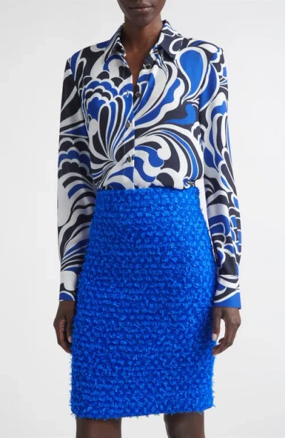 St John St. John Midcentury Scroll Button-up Shirt In Multi