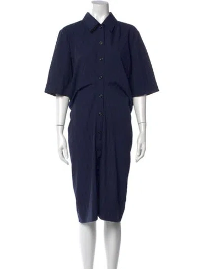 Pre-owned St John Midi Length Dress In Blue