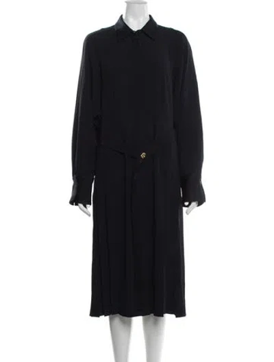 Pre-owned St John Midi Length Dress In Blue