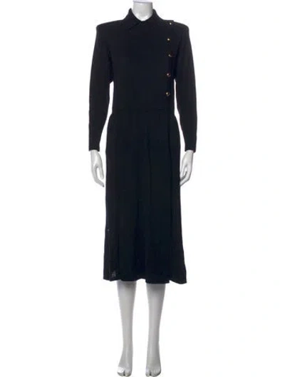 Pre-owned St John Midi Length Dress In Blue
