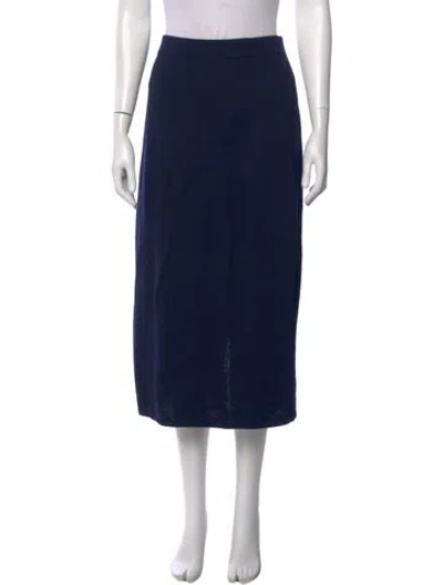 Pre-owned St John Midi Length Skirt In Blue