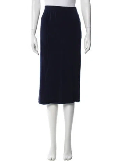 Pre-owned St John Midi Length Skirt In Blue