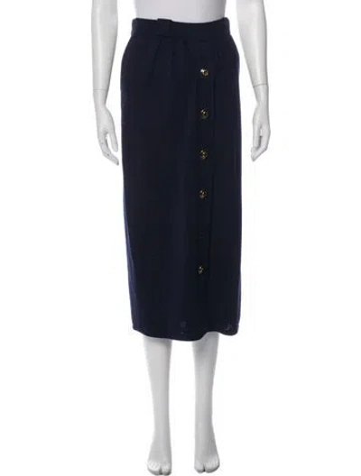Pre-owned St John Midi Length Skirt In Blue