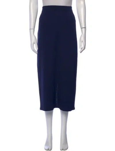 Pre-owned St John Midi Length Skirt In Blue