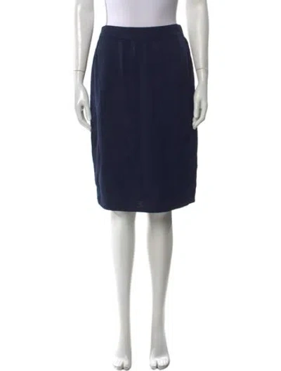Pre-owned St John Midi Length Skirt In Blue