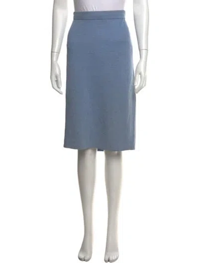 Pre-owned St John Midi Length Skirt In Blue
