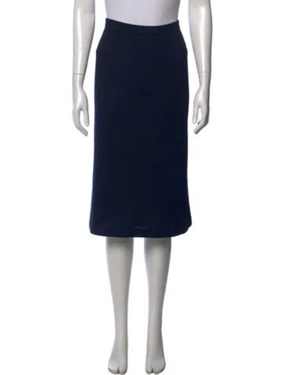 Pre-owned St John Midi Length Skirt In Blue