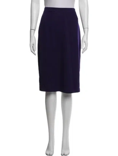 Pre-owned St John Midi Length Skirt In Blue
