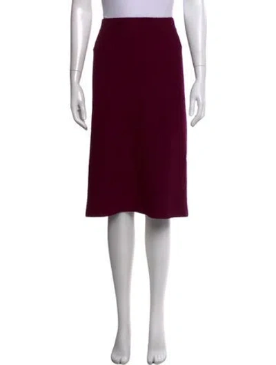 Pre-owned St John Midi Length Skirt In Burgundy