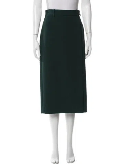 Pre-owned St John Midi Length Skirt In Green