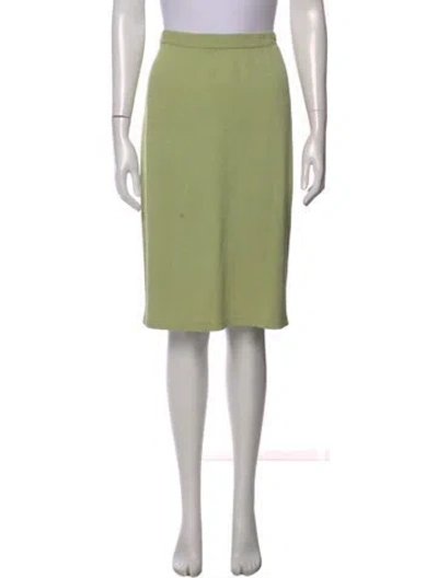 Pre-owned St John Midi Length Skirt In Green