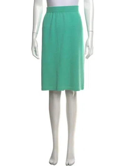 Pre-owned St John Midi Length Skirt In Green