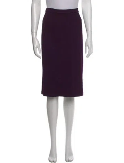 Pre-owned St John Midi Length Skirt In Purple