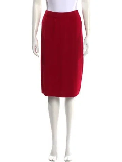 Pre-owned St John Midi Length Skirt In Red
