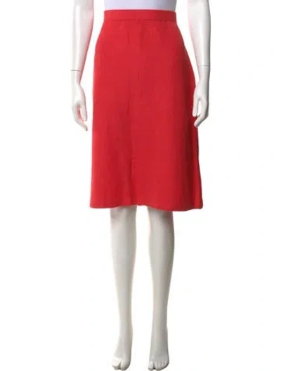 Pre-owned St John Midi Length Skirt In Red