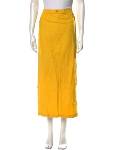Pre-owned St John Midi Length Skirt In Yellow
