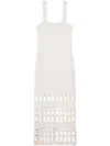 St John Stretch Knit Cut Out Gown In Weiss