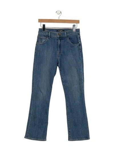 Pre-owned St John Mid-rise Flared Jeans In Blue
