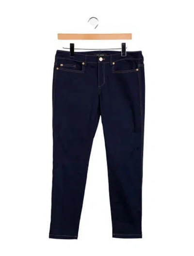 Pre-owned St John Mid-rise Skinny Leg Jeans In Blue