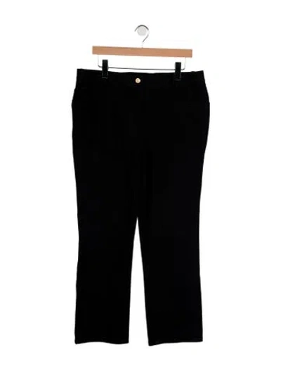 Pre-owned St John Mid-rise Straight Leg Jeans In Black