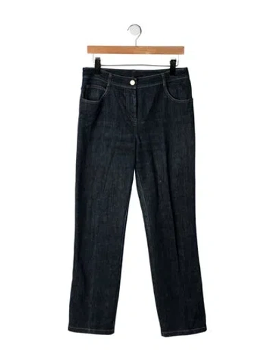 Pre-owned St John Mid-rise Straight Leg Jeans In Black