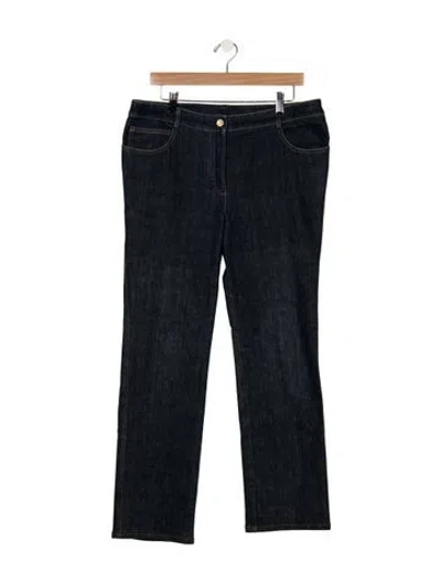 Pre-owned St John Mid-rise Straight Leg Jeans In Blue