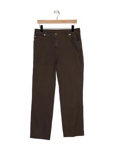 Pre-owned St John Mid-rise Straight Leg Jeans In Brown