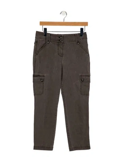 Pre-owned St John Mid-rise Straight Leg Jeans In Gray