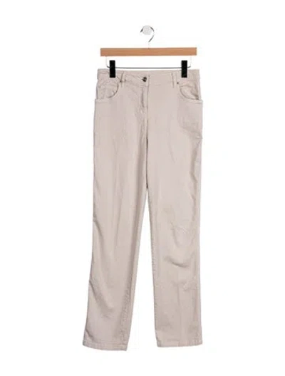 Pre-owned St John Mid-rise Straight Leg Jeans In Neutrals