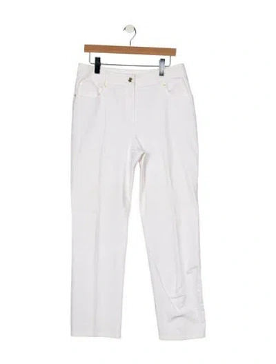 Pre-owned St John Mid-rise Straight Leg Jeans In White