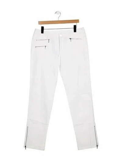 Pre-owned St John Mid-rise Straight Leg Jeans In White
