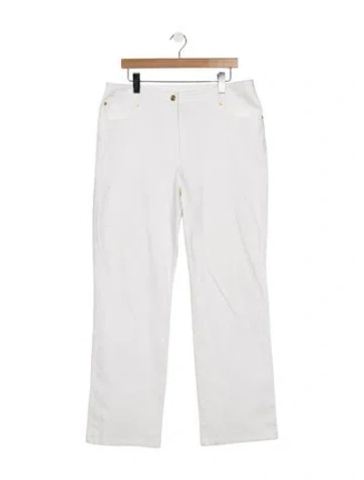 Pre-owned St John Mid-rise Straight Leg Jeans In White